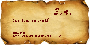 Sallay Adeodát névjegykártya